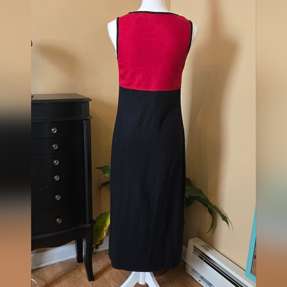 90's Studio Ease Slip Dress. Size 4p. Red and Blue - Picture 2 of 5